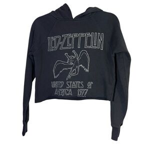 2 for $15 Led Zeppelin gray cropped distressed hoodie XS